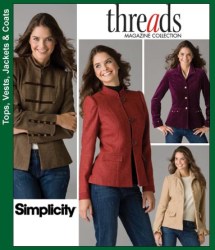 3628 SIMPLICITY THREADS BUTTON JACKET PATTERN 8-16 UNCUT